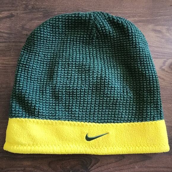 Nike Reversible Fleece Knit Cuffed Oregon Duck Beanie - Picture 1 of 6